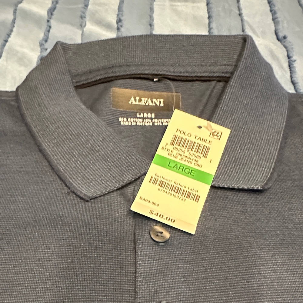 NWT Alfani Men's Dark Navy Polo
